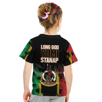 Vanuatu 46th Year Anniversary Kid T Shirt Tamtam Slit Drums Long God Yumi Stanap LT9 - Polynesian Pride