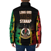 Vanuatu 46th Year Anniversary Padded Jacket Tamtam Slit Drums Long God Yumi Stanap LT9 - Polynesian Pride