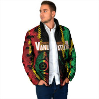 Vanuatu 46th Year Anniversary Padded Jacket Tamtam Slit Drums Long God Yumi Stanap LT9 - Polynesian Pride