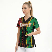Vanuatu 46th Year Anniversary Scrub Top Tamtam Slit Drums Long God Yumi Stanap LT9 - Polynesian Pride