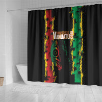 Vanuatu 46th Year Anniversary Shower Curtain Tamtam Slit Drums Long God Yumi Stanap LT9 - Polynesian Pride