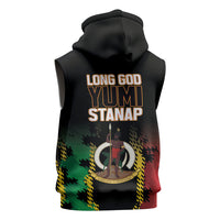 Vanuatu 46th Year Anniversary Sleeveless Hoodie Tamtam Slit Drums Long God Yumi Stanap LT9 - Polynesian Pride