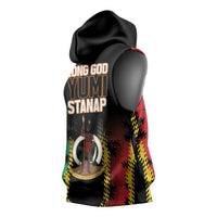 Vanuatu 46th Year Anniversary Sleeveless Hoodie Tamtam Slit Drums Long God Yumi Stanap LT9 - Polynesian Pride