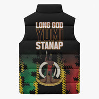 Vanuatu 46th Year Anniversary Sleeveless Puffer Jacket Tamtam Slit Drums Long God Yumi Stanap LT9 - Polynesian Pride