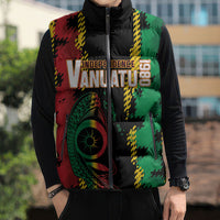 Vanuatu 46th Year Anniversary Sleeveless Puffer Jacket Tamtam Slit Drums Long God Yumi Stanap LT9 - Polynesian Pride