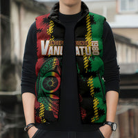 Vanuatu 46th Year Anniversary Sleeveless Puffer Jacket Tamtam Slit Drums Long God Yumi Stanap LT9 - Polynesian Pride
