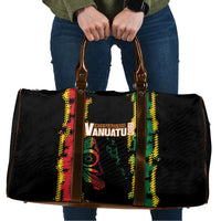 Vanuatu 46th Year Anniversary Travel Bag Tamtam Slit Drums Long God Yumi Stanap LT9 Black - Polynesian Pride