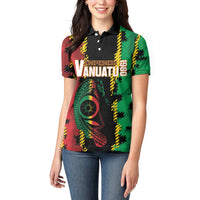 Vanuatu 46th Year Anniversary Women Polo Shirt Tamtam Slit Drums Long God Yumi Stanap