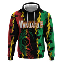 Vanuatu 46th Year Anniversary Zip Hoodie Tamtam Slit Drums Long God Yumi Stanap LT9 Pullover Hoodie Black - Polynesian Pride