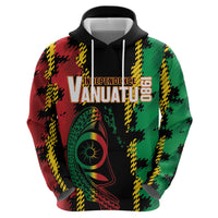 Vanuatu 46th Year Anniversary Zip Hoodie Tamtam Slit Drums Long God Yumi Stanap LT9 - Polynesian Pride