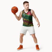 Vanuatu 46th Year Anniversary Basketball Jersey Vintage Grunge Vanuatu Flag Heritage LT9 - Polynesian Pride