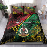 Vanuatu 46th Year Anniversary Bedding Set Vintage Grunge Vanuatu Flag Heritage LT9 - Polynesian Pride