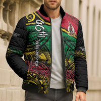 Vanuatu 46th Year Anniversary Bomber Puffer Jacket Vintage Grunge Vanuatu Flag Heritage LT9 - Polynesian Pride