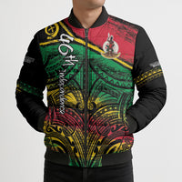 Vanuatu 46th Year Anniversary Bomber Puffer Jacket Vintage Grunge Vanuatu Flag Heritage LT9 - Polynesian Pride