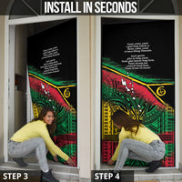 Vanuatu 46th Year Anniversary Door Cover Vintage Grunge Vanuatu Flag Heritage LT9 - Polynesian Pride