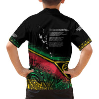 Vanuatu 46th Year Anniversary Family Matching Mermaid Dress and Hawaiian Shirt Vintage Grunge Vanuatu Flag Heritage