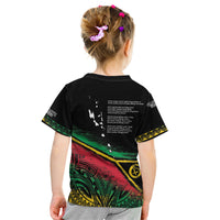 Vanuatu 46th Year Anniversary Kid T Shirt Vintage Grunge Vanuatu Flag Heritage LT9 - Polynesian Pride