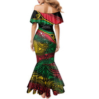 Vanuatu 46th Year Anniversary Mermaid Dress Vintage Grunge Vanuatu Flag Heritage LT9 - Polynesian Pride