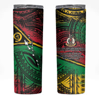 Vanuatu 46th Year Anniversary Skinny Tumbler Vintage Grunge Vanuatu Flag Heritage