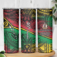 Vanuatu 46th Year Anniversary Skinny Tumbler Vintage Grunge Vanuatu Flag Heritage
