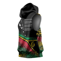 Vanuatu 46th Year Anniversary Sleeveless Hoodie Vintage Grunge Vanuatu Flag Heritage LT9 - Polynesian Pride