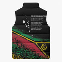Vanuatu 46th Year Anniversary Sleeveless Puffer Jacket Vintage Grunge Vanuatu Flag Heritage LT9 - Polynesian Pride