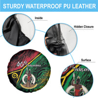 Vanuatu 46th Year Anniversary Spare Tire Cover Vintage Grunge Vanuatu Flag Heritage LT9 - Polynesian Pride