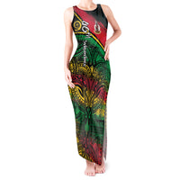 Vanuatu 46th Year Anniversary Tank Maxi Dress Vintage Grunge Vanuatu Flag Heritage LT9 Women Black - Polynesian Pride