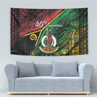 Vanuatu 46th Year Anniversary Tapestry Vintage Grunge Vanuatu Flag Heritage LT9 - Polynesian Pride