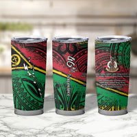 Vanuatu 46th Year Anniversary Tumbler Cup Vintage Grunge Vanuatu Flag Heritage LT9 - Polynesian Pride