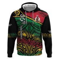 Vanuatu 46th Year Anniversary Zip Hoodie Vintage Grunge Vanuatu Flag Heritage LT9 Pullover Hoodie Black - Polynesian Pride