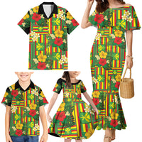 Hawaii Kanaka Maoli Hibiscus Family Matching Mermaid Dress and Hawaiian Shirt Hawaiian Flag Motif LT9 - Polynesian Pride