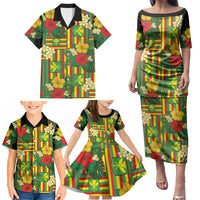 Hawaii Kanaka Maoli Hibiscus Family Matching Puletasi and Hawaiian Shirt Hawaiian Flag Motif LT9 - Polynesian Pride