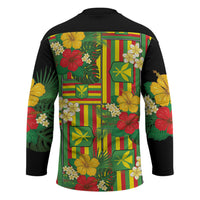 Hawaii Kanaka Maoli Hibiscus Hockey Jersey Hawaiian Flag Motif