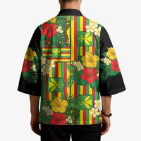 Hawaii Kanaka Maoli Hibiscus Kimono Hawaiian Flag Motif