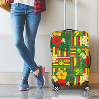 Hawaii Kanaka Maoli Hibiscus Luggage Cover Hawaiian Flag Motif