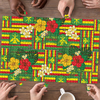 Hawaii Kanaka Maoli Hibiscus Puzzle Hawaiian Flag Motif