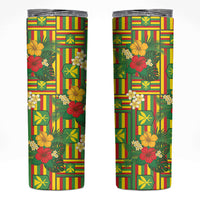 Hawaii Kanaka Maoli Hibiscus Skinny Tumbler Hawaiian Flag Motif
