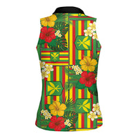 Hawaii Kanaka Maoli Hibiscus Women Sleeveless Polo Shirt Hawaiian Flag Motif