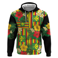 Hawaii Kanaka Maoli Hibiscus Zip Hoodie Hawaiian Flag Motif