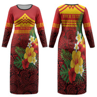 Hawaii Ku Kia'i Mauna Personalized Family Matching Long Sleeve Bodycon Dress and Hawaiian Shirt Hibiscus Kakau Pattern LT9 - Polynesian Pride