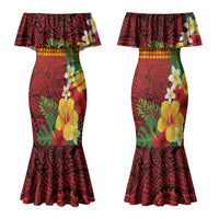 Hawaii Ku Kia'i Mauna Personalized Family Matching Mermaid Dress and Hawaiian Shirt Hibiscus Kakau Pattern LT9 - Polynesian Pride