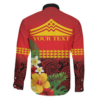 Hawaii Ku Kia'i Mauna Personalized Family Matching Off Shoulder Short Dress and Hawaiian Shirt Hibiscus Kakau Pattern LT9 Son's Shirt Red - Polynesian Pride
