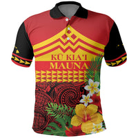 Hawaii Ku Kia'i Mauna Personalized Polo Shirt Hibiscus Kakau Pattern LT9 Red - Polynesian Pride