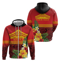Hawaii Ku Kia'i Mauna Personalized Zip Hoodie Hibiscus Kakau Pattern LT9 - Polynesian Pride