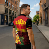 Hawaii Ku Kia'i Mauna Personalized Zipper Polo Shirt Hibiscus Kakau Pattern LT9 - Polynesian Pride