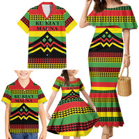 Hawaii Ku Kia'i Mauna Personalized Family Matching Mermaid Dress and Hawaiian Shirt Hawaiian Kanaka Maoli Motif LT9 - Polynesian Pride