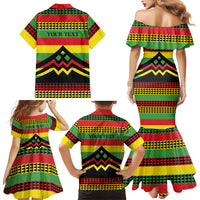 Hawaii Ku Kia'i Mauna Personalized Family Matching Mermaid Dress and Hawaiian Shirt Hawaiian Kanaka Maoli Motif LT9 Mom's Dress Green - Polynesian Pride