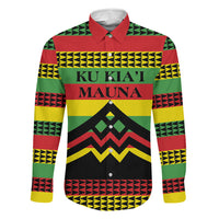Hawaii Ku Kia'i Mauna Personalized Family Matching Off The Shoulder Long Sleeve Dress and Hawaiian Shirt Hawaiian Kanaka Maoli Motif LT9 Daughter's Dress Green - Polynesian Pride