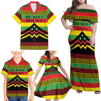 Hawaii Ku Kia'i Mauna Personalized Family Matching Off Shoulder Maxi Dress and Hawaiian Shirt Hawaiian Kanaka Maoli Motif